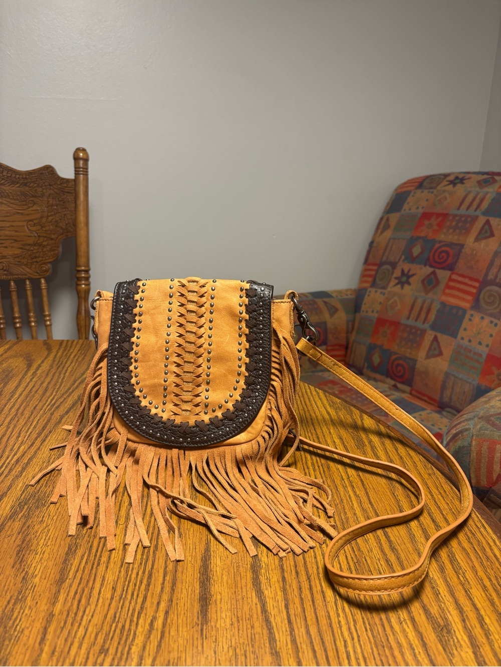 Montana West Tan and Dark Brown Fringe Crossbody Bag